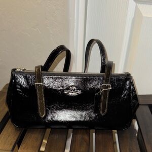 Coach Glossy Black Leather Bag